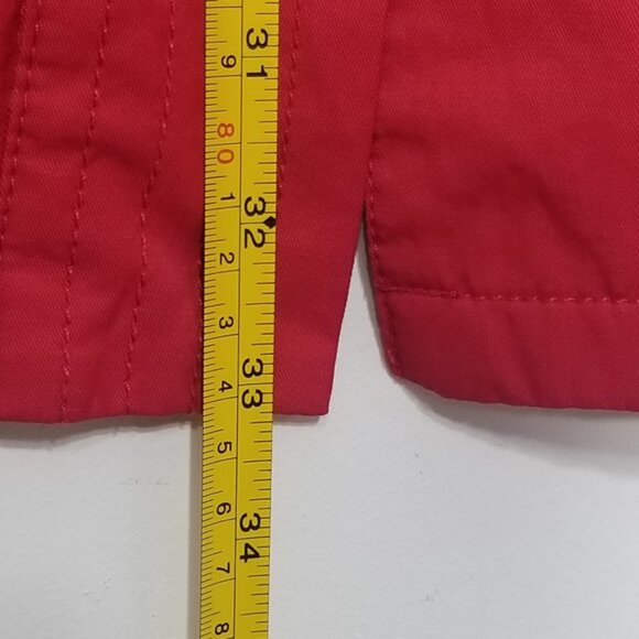 Suka Bright Red Snap Zip Front Coat Lined Jacket Cotton Blend Trench Buckle Med - Picture 13 of 14